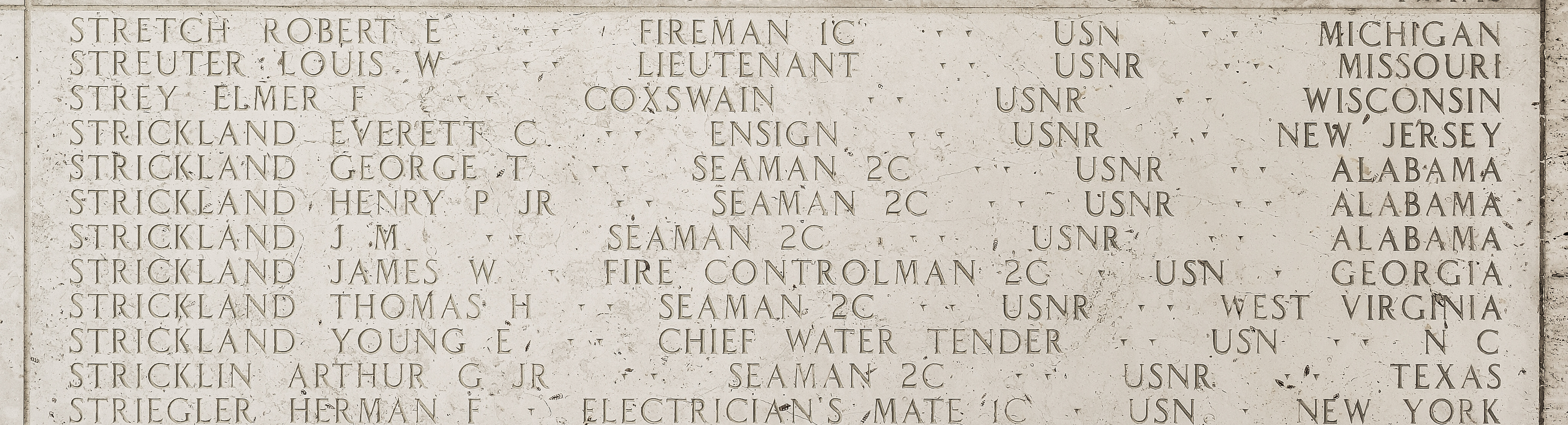 James W. Strickland, Fire Controlman Second Class